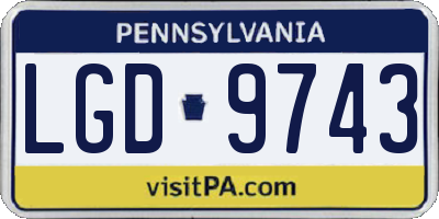 PA license plate LGD9743