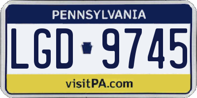 PA license plate LGD9745