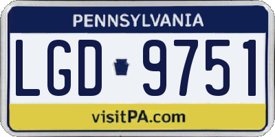PA license plate LGD9751