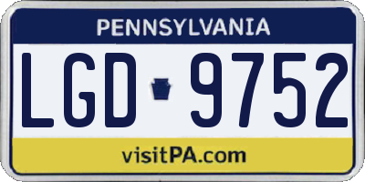 PA license plate LGD9752