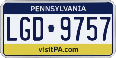 PA license plate LGD9757