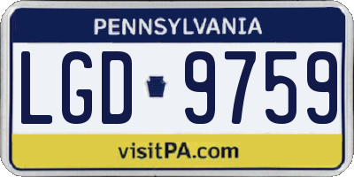 PA license plate LGD9759