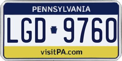 PA license plate LGD9760