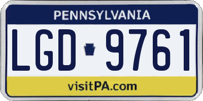 PA license plate LGD9761