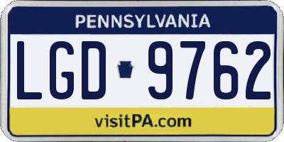 PA license plate LGD9762