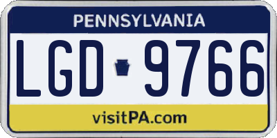 PA license plate LGD9766