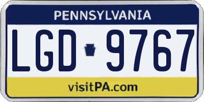 PA license plate LGD9767