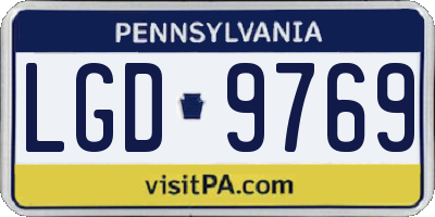 PA license plate LGD9769