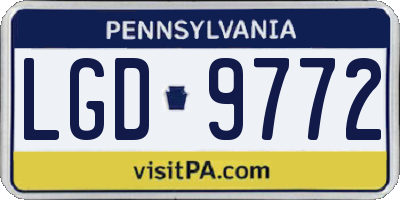 PA license plate LGD9772