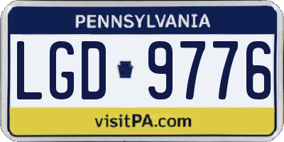 PA license plate LGD9776
