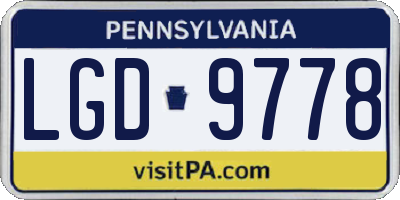 PA license plate LGD9778