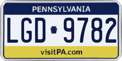PA license plate LGD9782