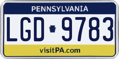 PA license plate LGD9783