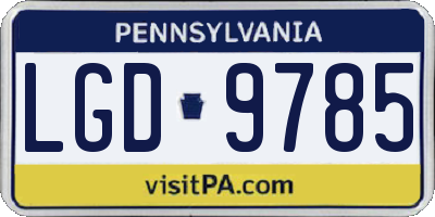 PA license plate LGD9785