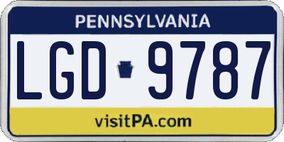 PA license plate LGD9787