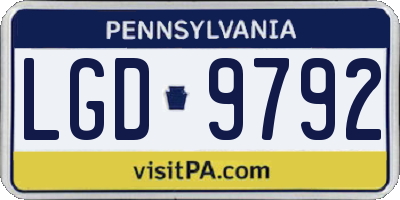 PA license plate LGD9792