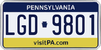 PA license plate LGD9801