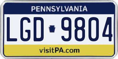 PA license plate LGD9804