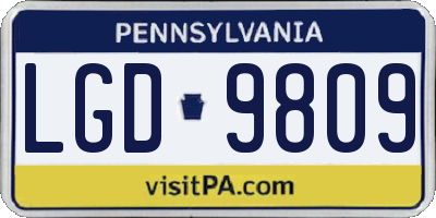 PA license plate LGD9809