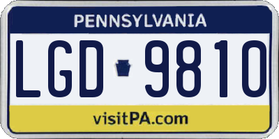 PA license plate LGD9810