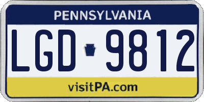 PA license plate LGD9812