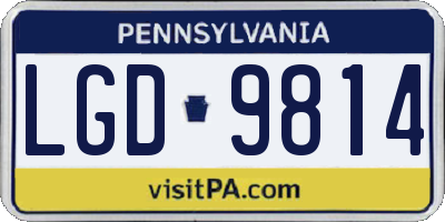 PA license plate LGD9814