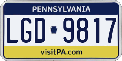 PA license plate LGD9817
