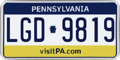 PA license plate LGD9819