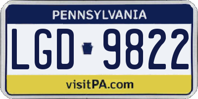 PA license plate LGD9822
