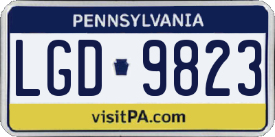 PA license plate LGD9823
