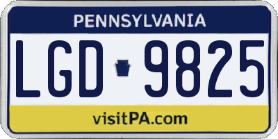 PA license plate LGD9825