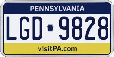 PA license plate LGD9828