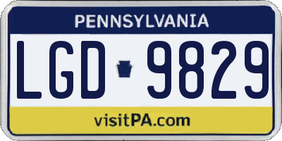 PA license plate LGD9829