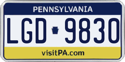 PA license plate LGD9830