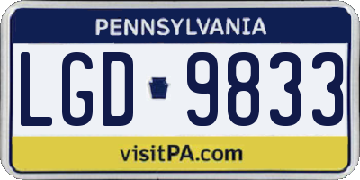 PA license plate LGD9833