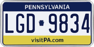 PA license plate LGD9834