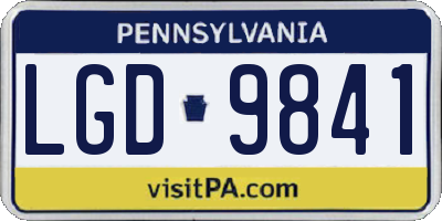 PA license plate LGD9841