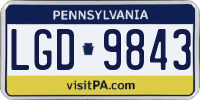 PA license plate LGD9843