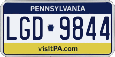 PA license plate LGD9844