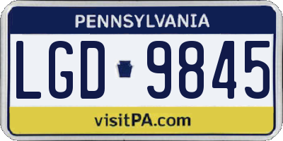 PA license plate LGD9845
