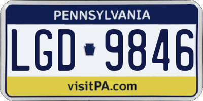 PA license plate LGD9846