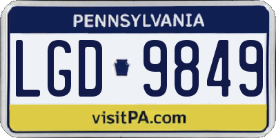 PA license plate LGD9849