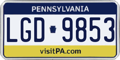 PA license plate LGD9853
