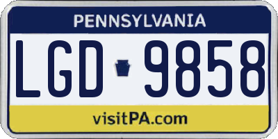 PA license plate LGD9858