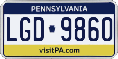 PA license plate LGD9860