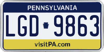 PA license plate LGD9863