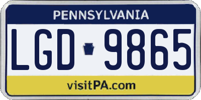 PA license plate LGD9865