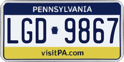 PA license plate LGD9867