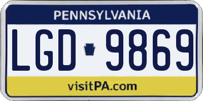 PA license plate LGD9869