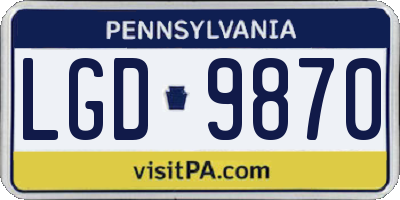 PA license plate LGD9870